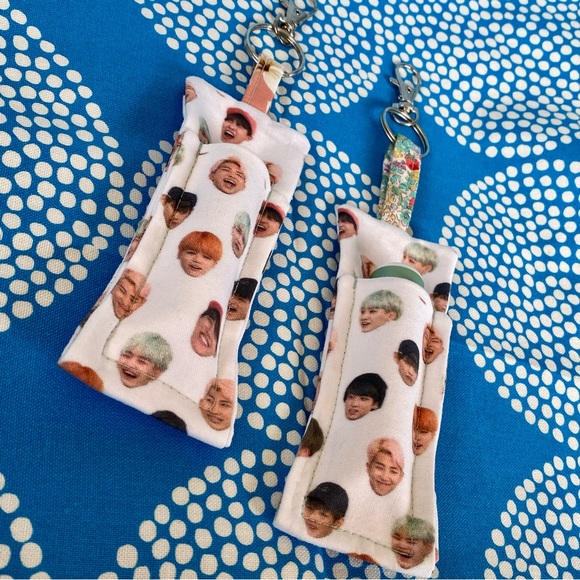 NEW Handmade BTS Lip Balm / Lipstick Holder with Keychain Clasp - Picture 4 of 6